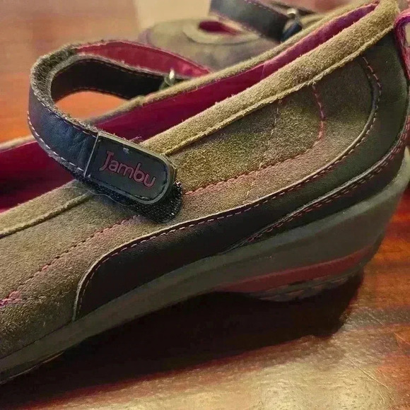 Jambu Formosa Mary Jane Suede Leather Adjustable Strap Gray Womens Size 9 - Picture 6 of 9